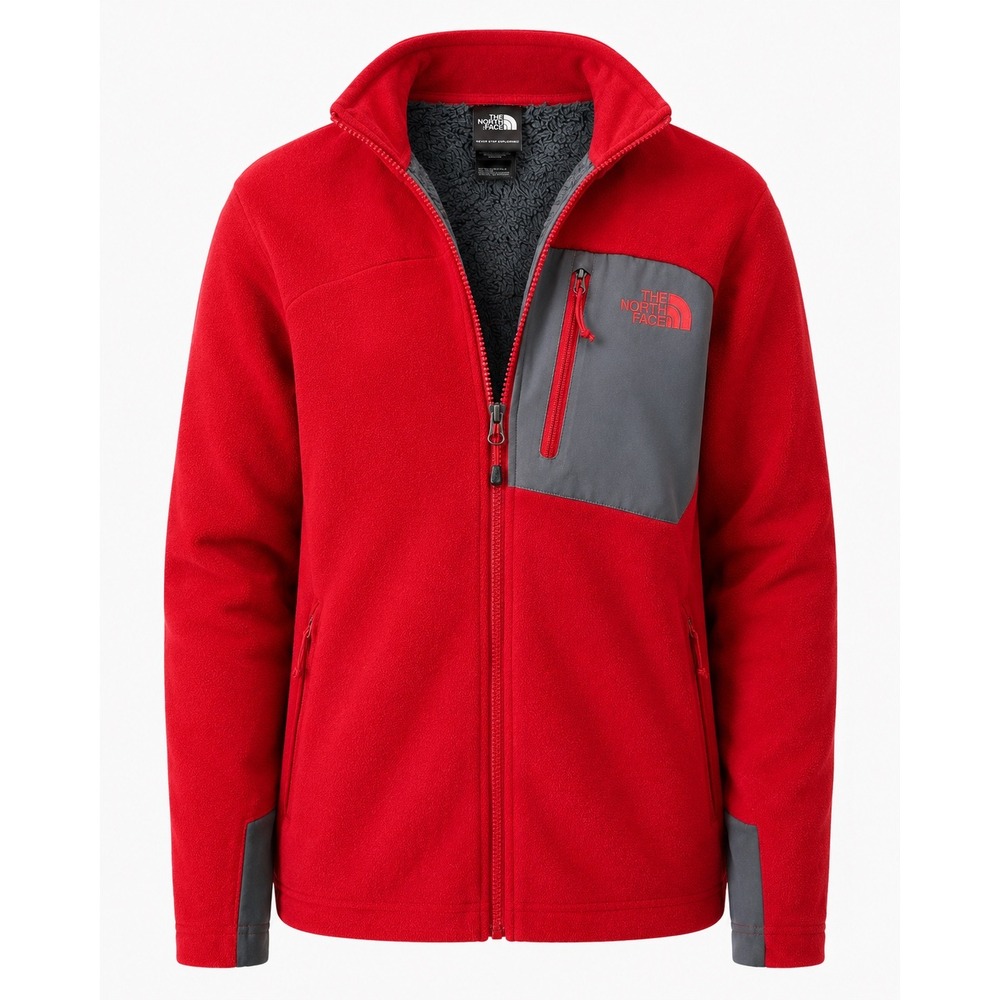 The North Face Fleece Jacket Mens Large Red Excellent Full Zip C738 Contrast - Picture 5 of 14